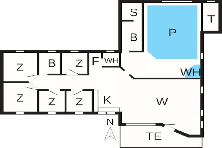 Luxe vakantieverblijf met zwembad - Plattegrond