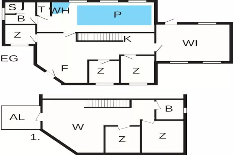 Luxe vakantieverblijf met zwembad - Plattegrond