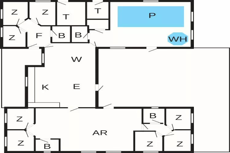 Luxe vakantieverblijf met zwembad - Plattegrond