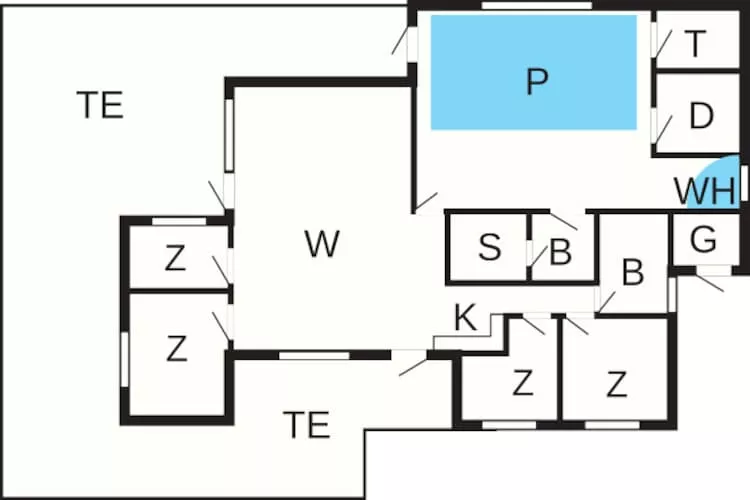Luxe strandhuis met zwembad - Plattegrond