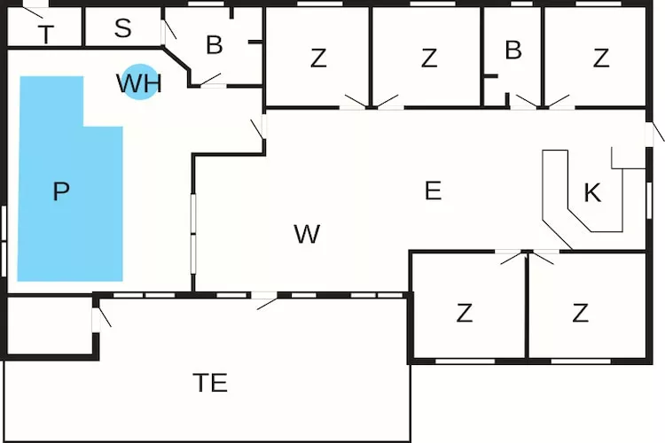 Luxe vakantieverblijf met zwembad - Plattegrond