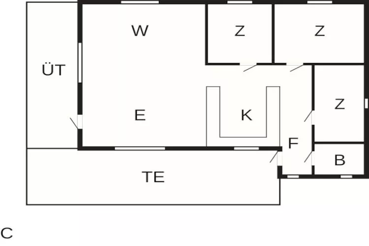 6 persoons vakantiehuis in Væggerløse - Plattegrond