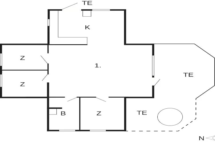 Licht vakantiehuis met bubbelbad - Plattegrond