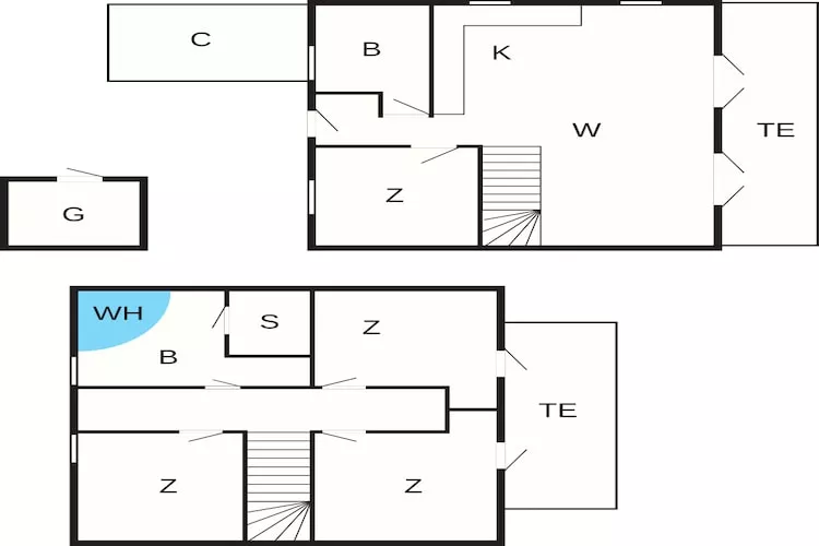Modern vakantiehuis met sauna - Plattegrond
