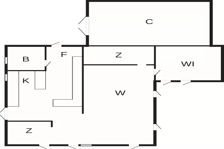 Zomerhuisje vlakbij het strand - Plattegrond