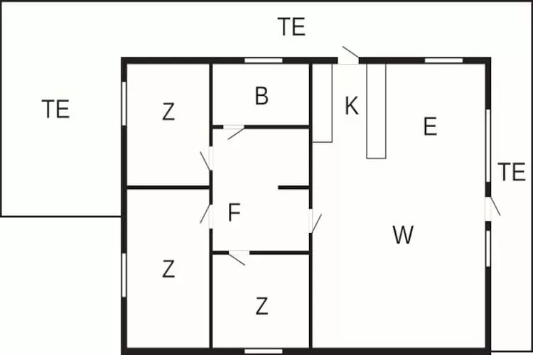 Familievakantiehuis aan de Noordzee - Plattegrond