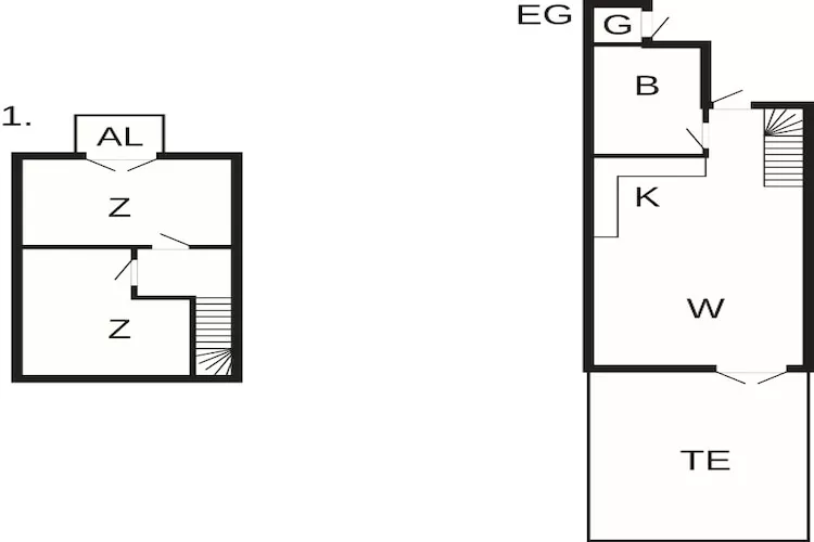 3 rooms app.,2stories,bay view,PLUS - Plattegrond