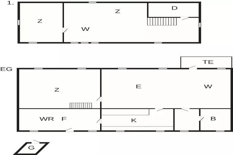 Panoramisch vissershuis -- By Traum Ferienwohnungen - Plattegrond