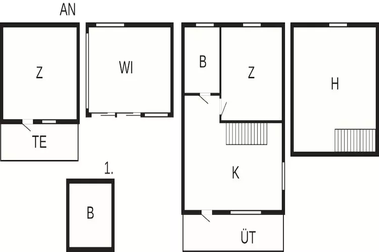 Charmant tuinhuisje in Levide - Plattegrond