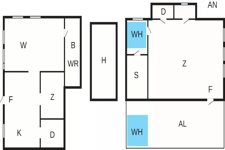 Afgelegen verblijf in het bos met bijgebouw - Plattegrond