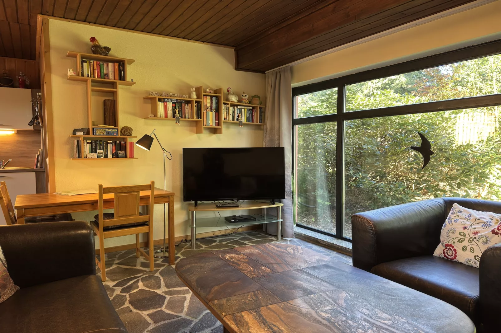 Ferienwohnung Erdgeschoss Weitblick I - Woonkamer