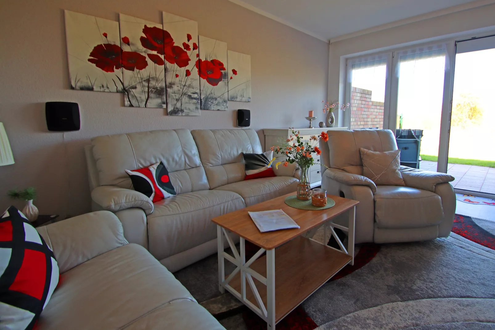 Schönes Ferienhaus in Alt Bukow Gaida - Woonkamer
