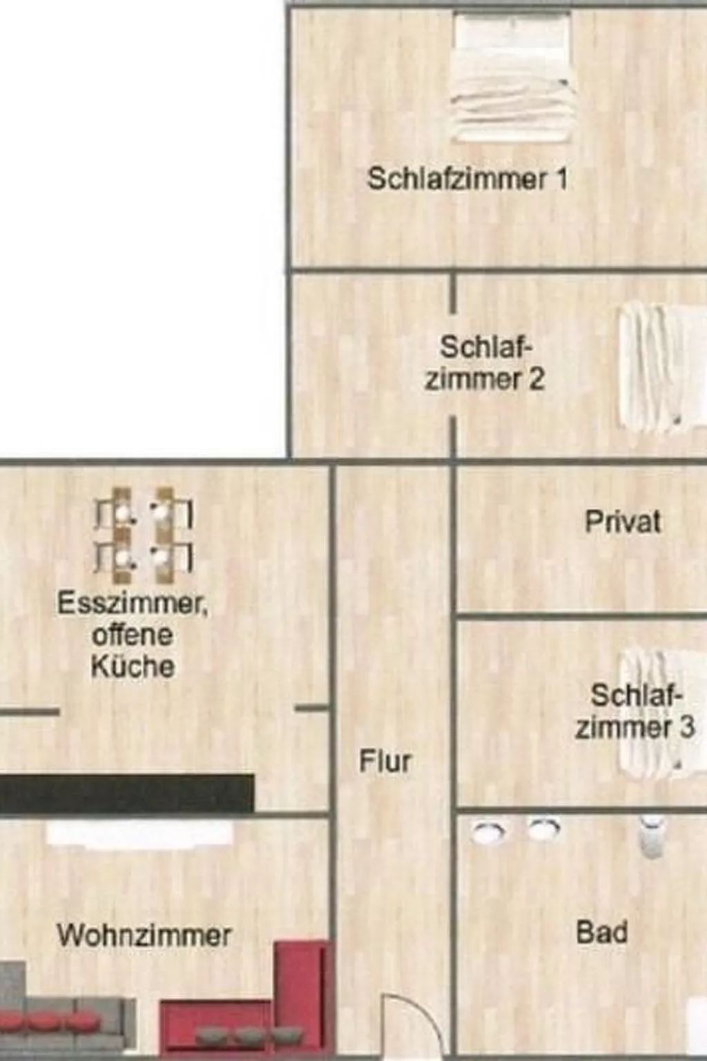 Große Wohnung in Mensfelden mit Großem Balkon - Binnen