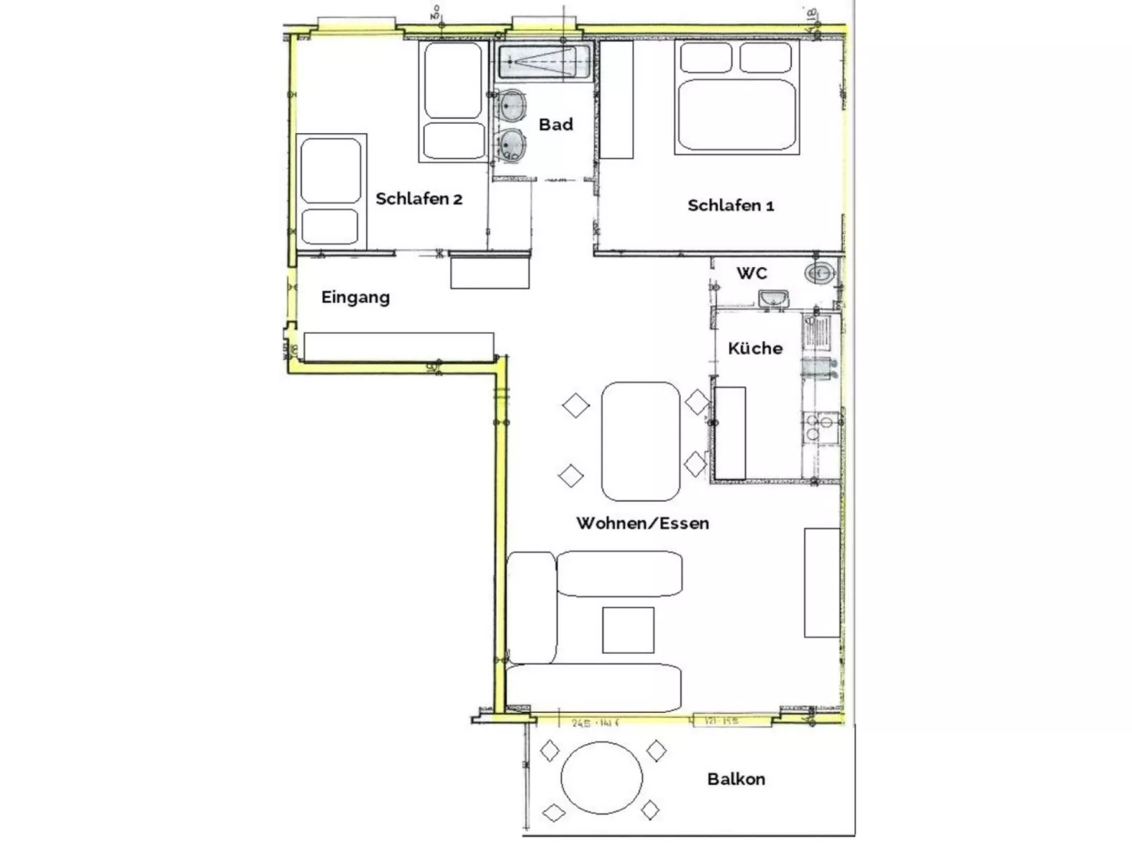 Casa Pignia - Roth, (Laax GR). 3-Zimmerwohnung - Binnen