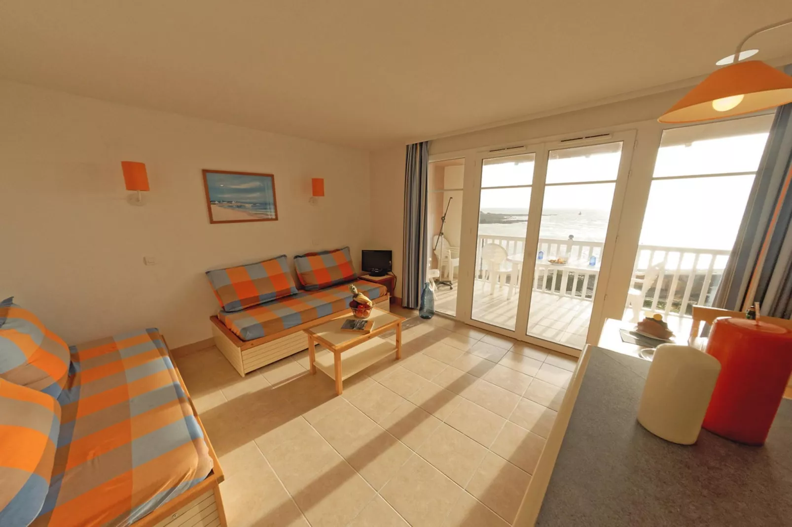 Terrasses de l'Océan 2 pièces 4/5 pers vue mer 245M OTA - Woonkamer