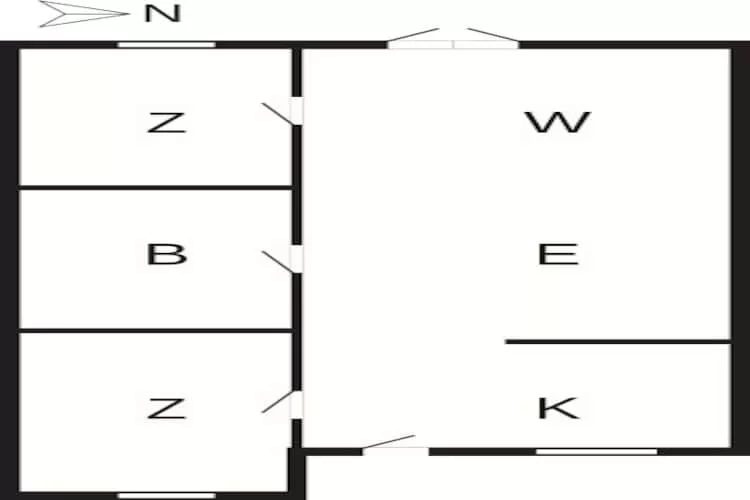 Hals Apartment ligt op 100 meter van het strand. - Plattegrond