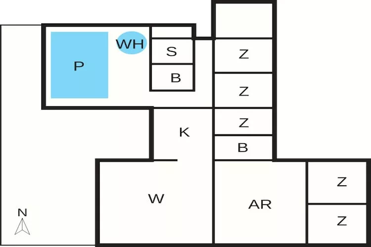 Luxe strandhuis voor 14 personen - Plattegrond