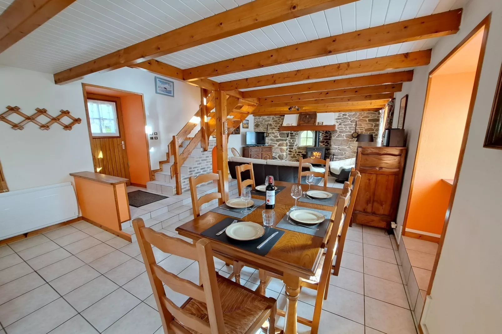 Bretonisches Steinhaus Landéda - Eetkamer