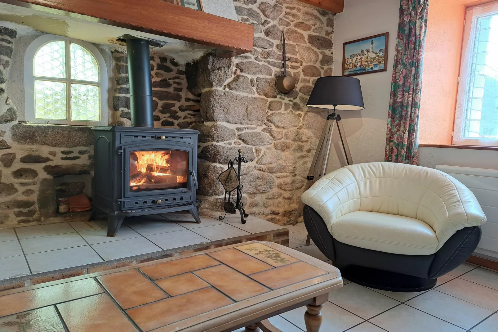 Bretonisches Steinhaus Landéda - Woonkamer