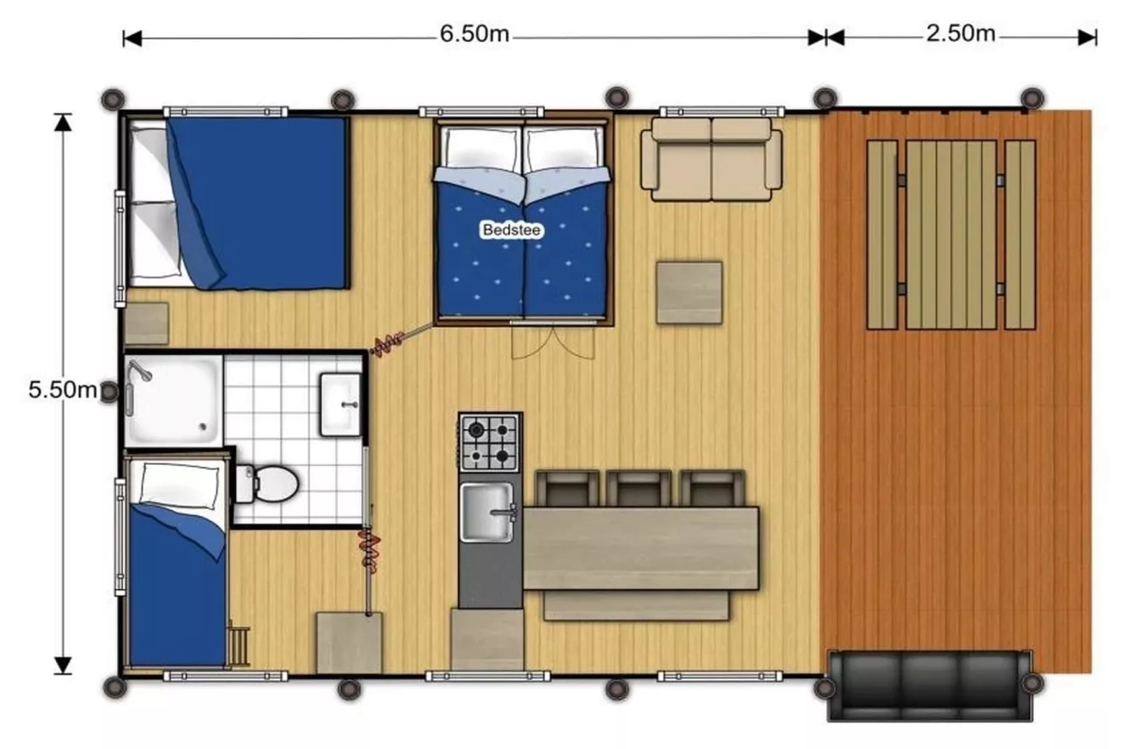 Ranger Lodge 6 people - Plattegrond