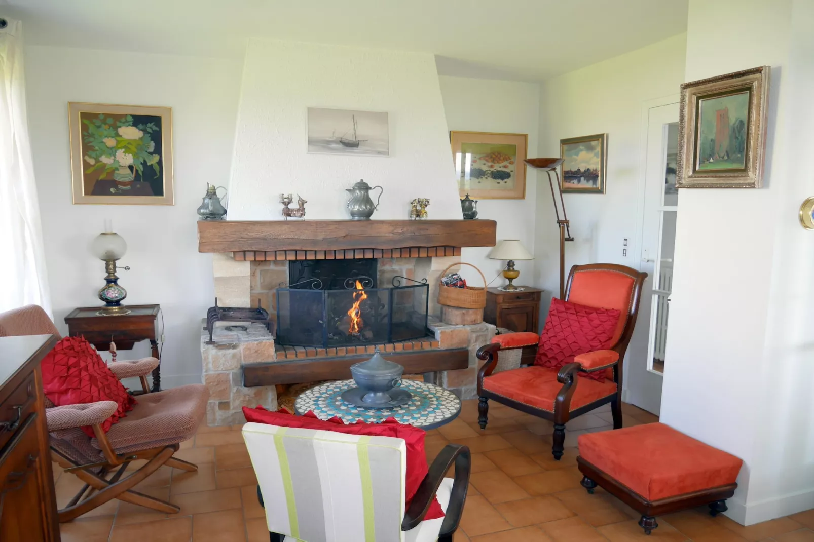 	Ferienhaus mit 180° Panorama Meerblick Lampaul-Plouarzel - Woonkamer