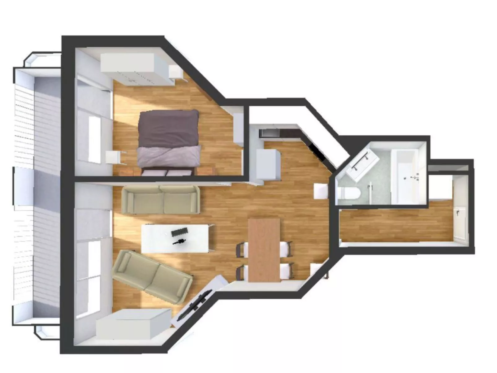 2½-Zimmerwohnung - Binnen