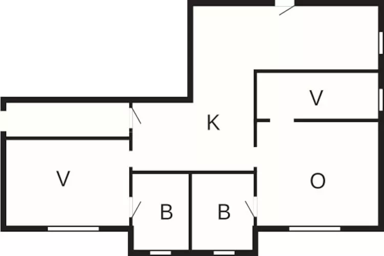 2 room,1.floor,Premium - Plattegrond