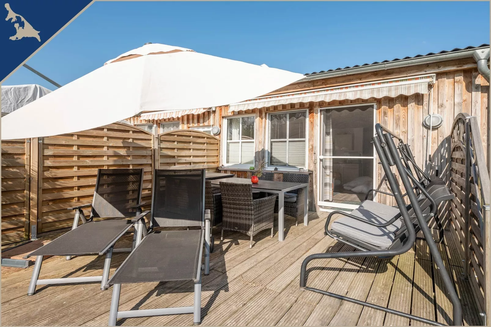 Ferienwohnung am Achterwasser Lütow 4 P - Terrasbalkon