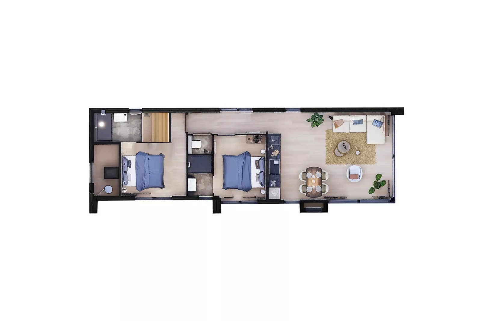 Villa Meerzicht | 4 Pers. Sauna - Plattegrond