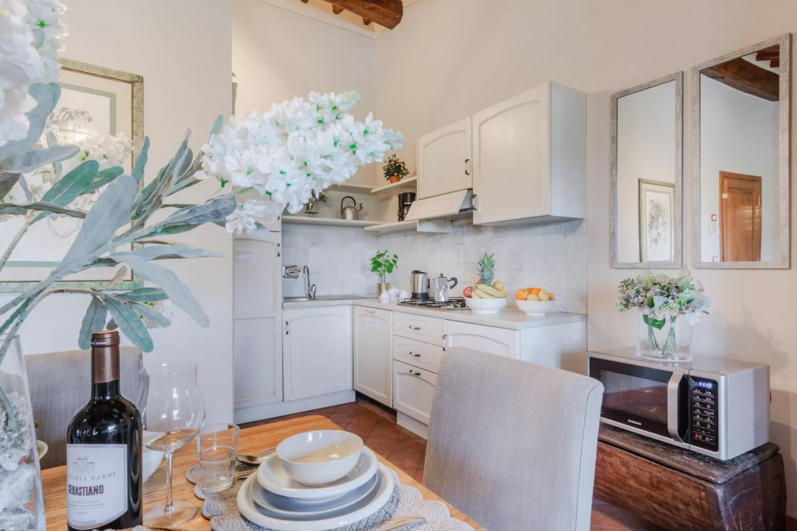 Anna Farmhouse Apartment in Wine Resort in Lucca - Keuken