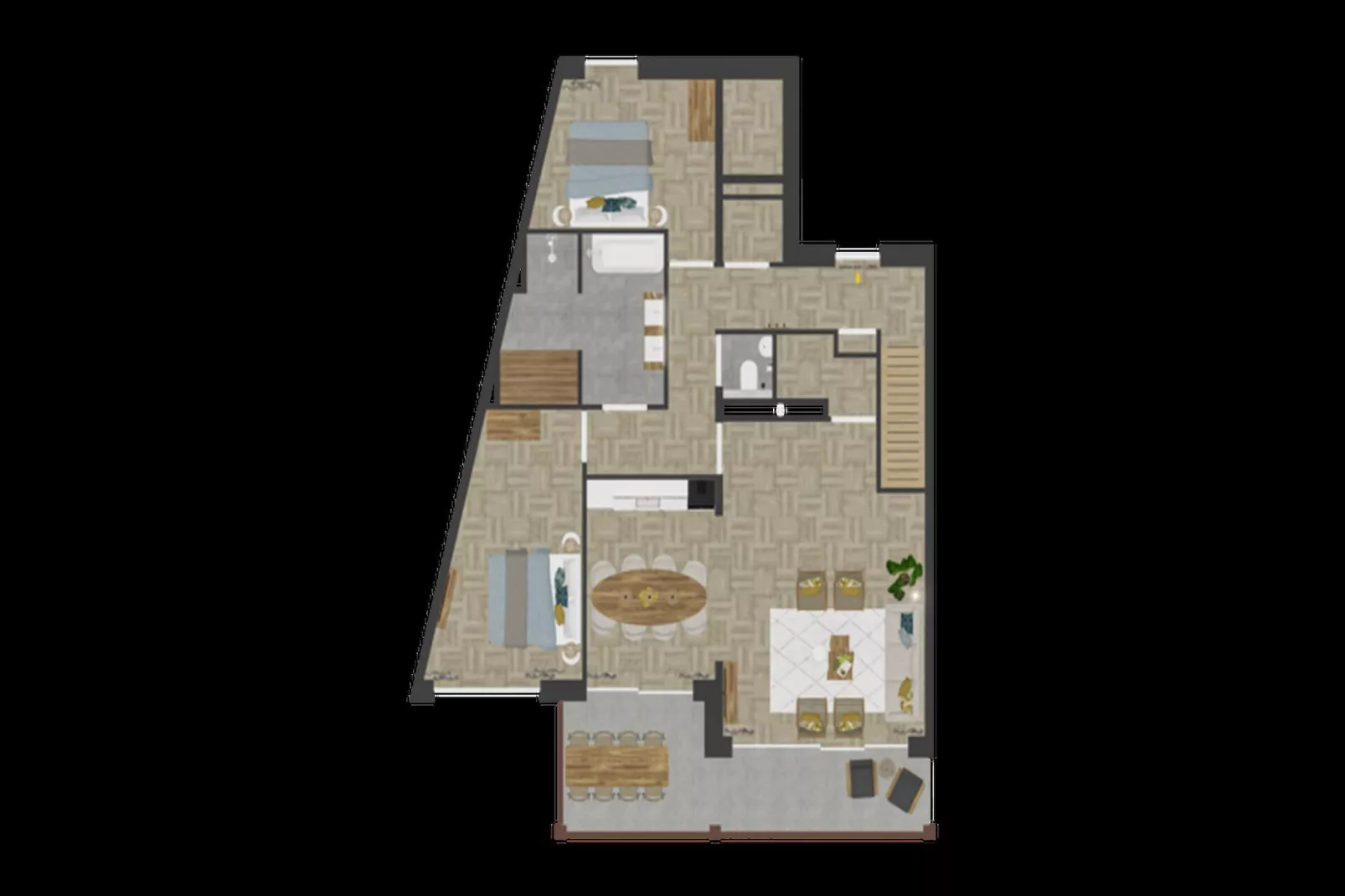 Luxury Beach Apartment | 8 Pers. - Plattegrond
