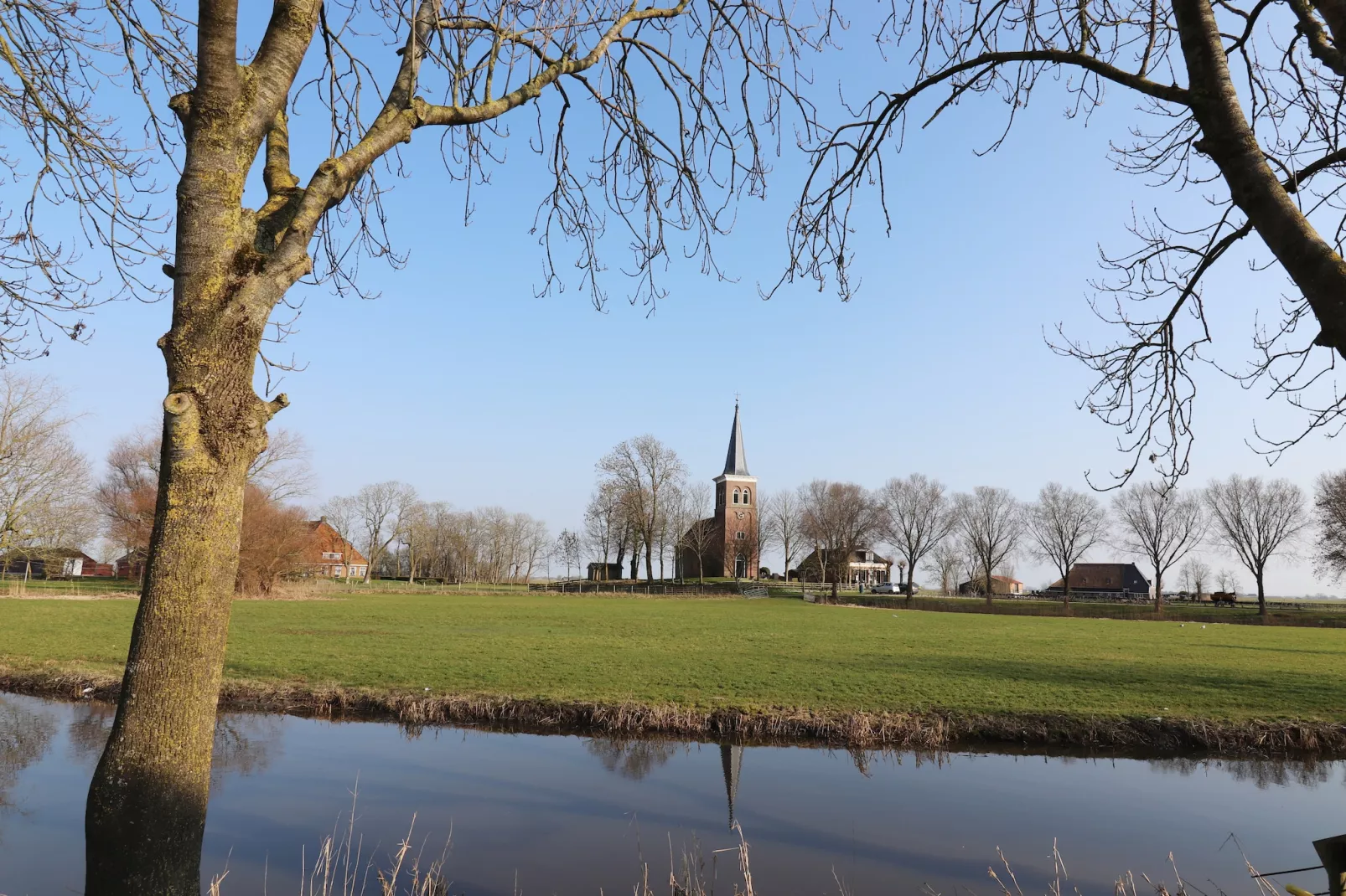 Moderne villa op het Friese platteland - Uitzicht zomer