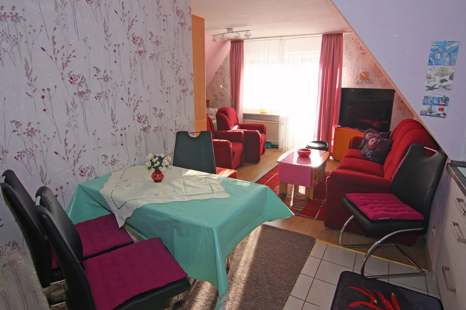 Apartments Stapel, Büsum-App.4 / 2 Raum App im OG, 42qm-Eetkamer