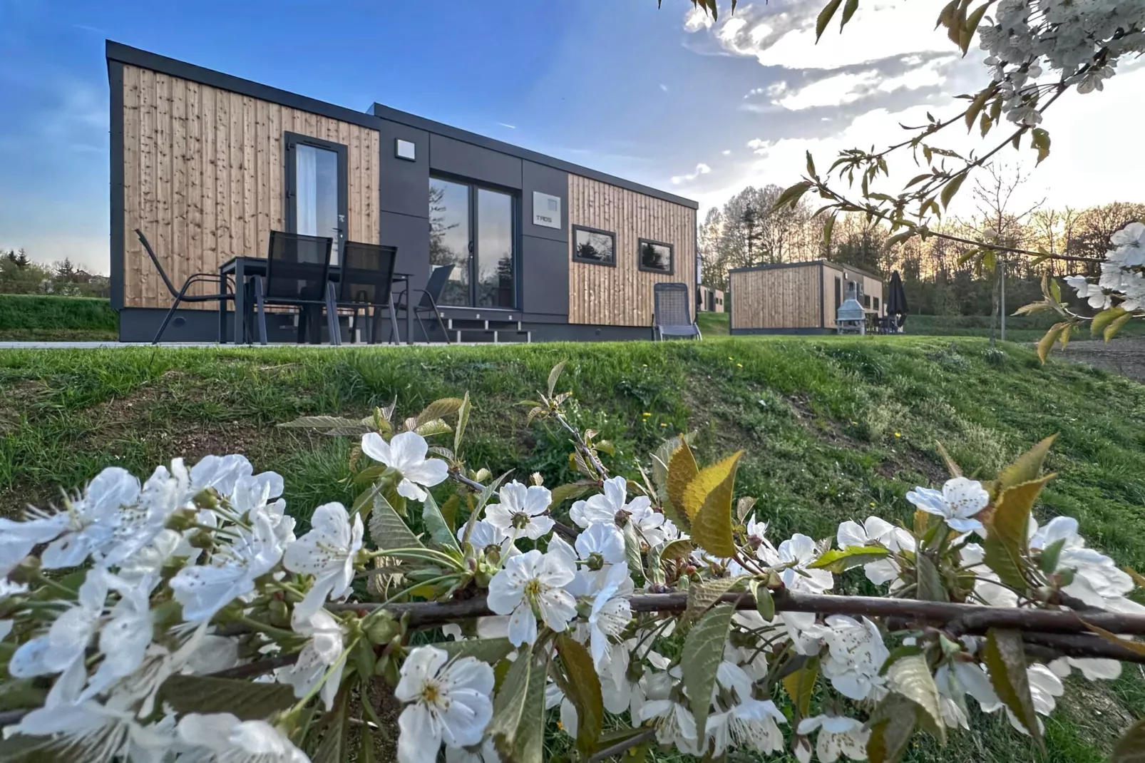 FERIENDORF SEEBLICK - Tiny Chalet am Eixendorfer See-Buitenkant zomer