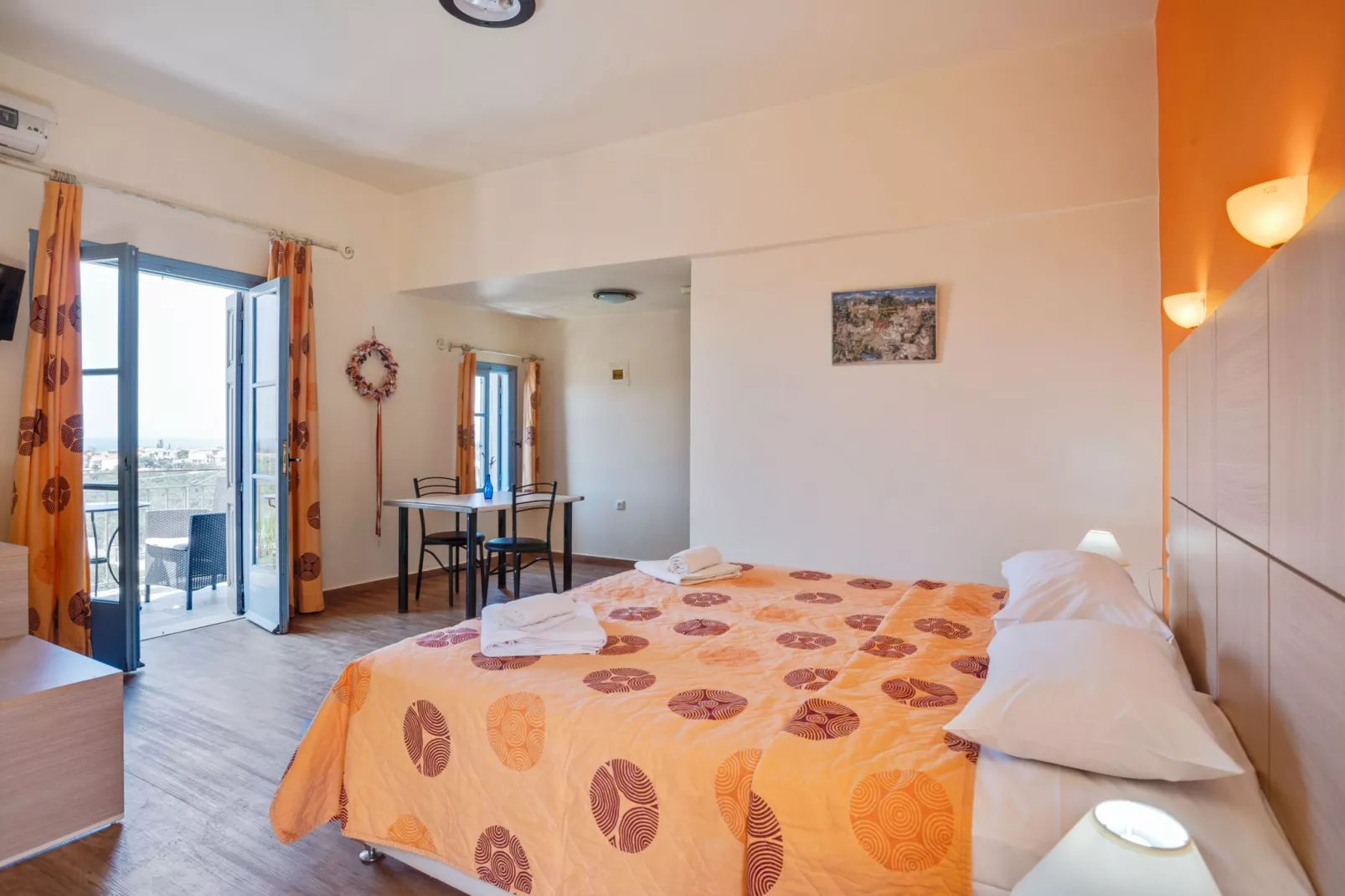 Gezellige studio op Lesbos met zwembad-Slaapkamer