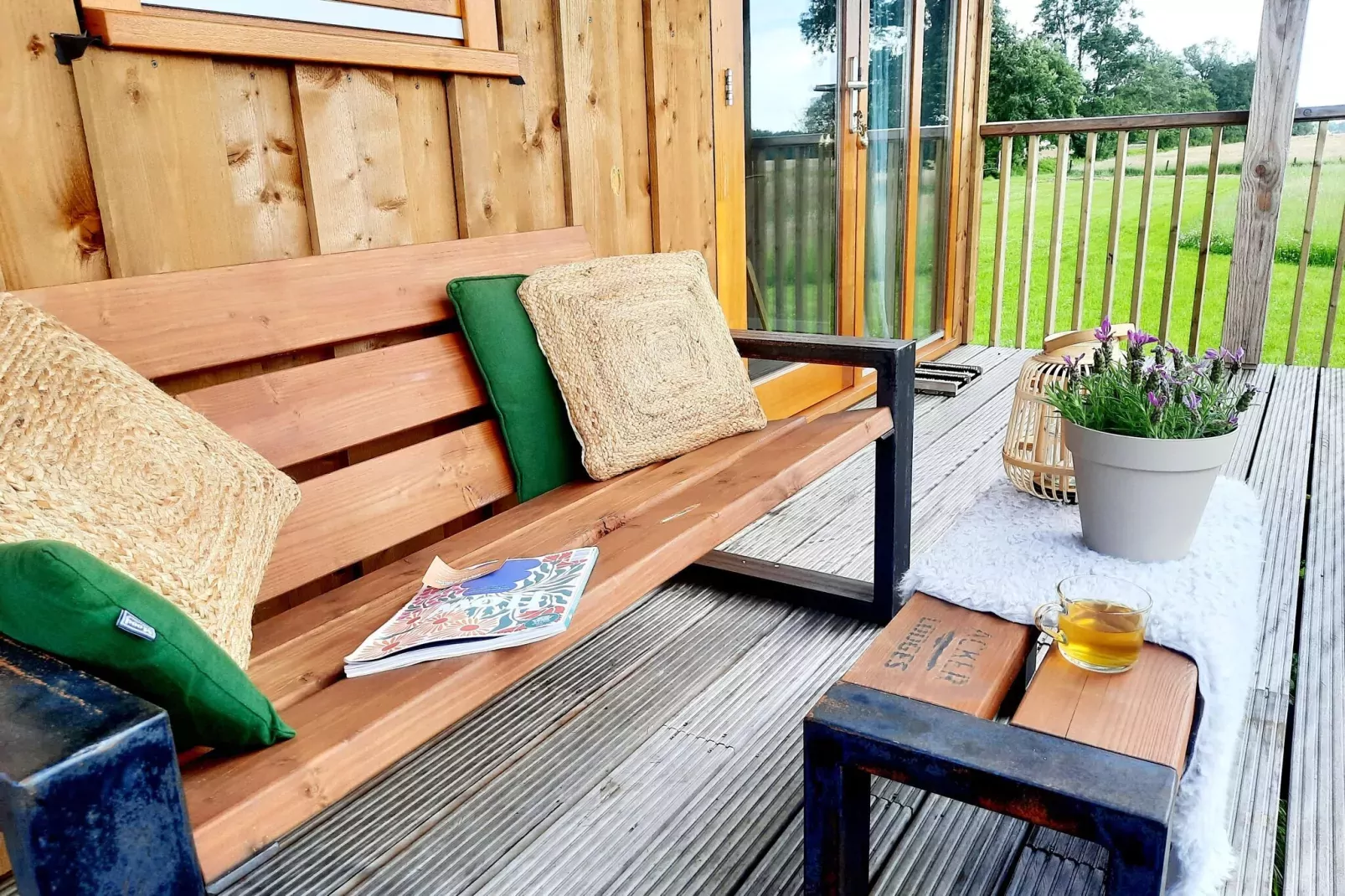 Sfeervolle Acker Lodge A-Terrasbalkon
