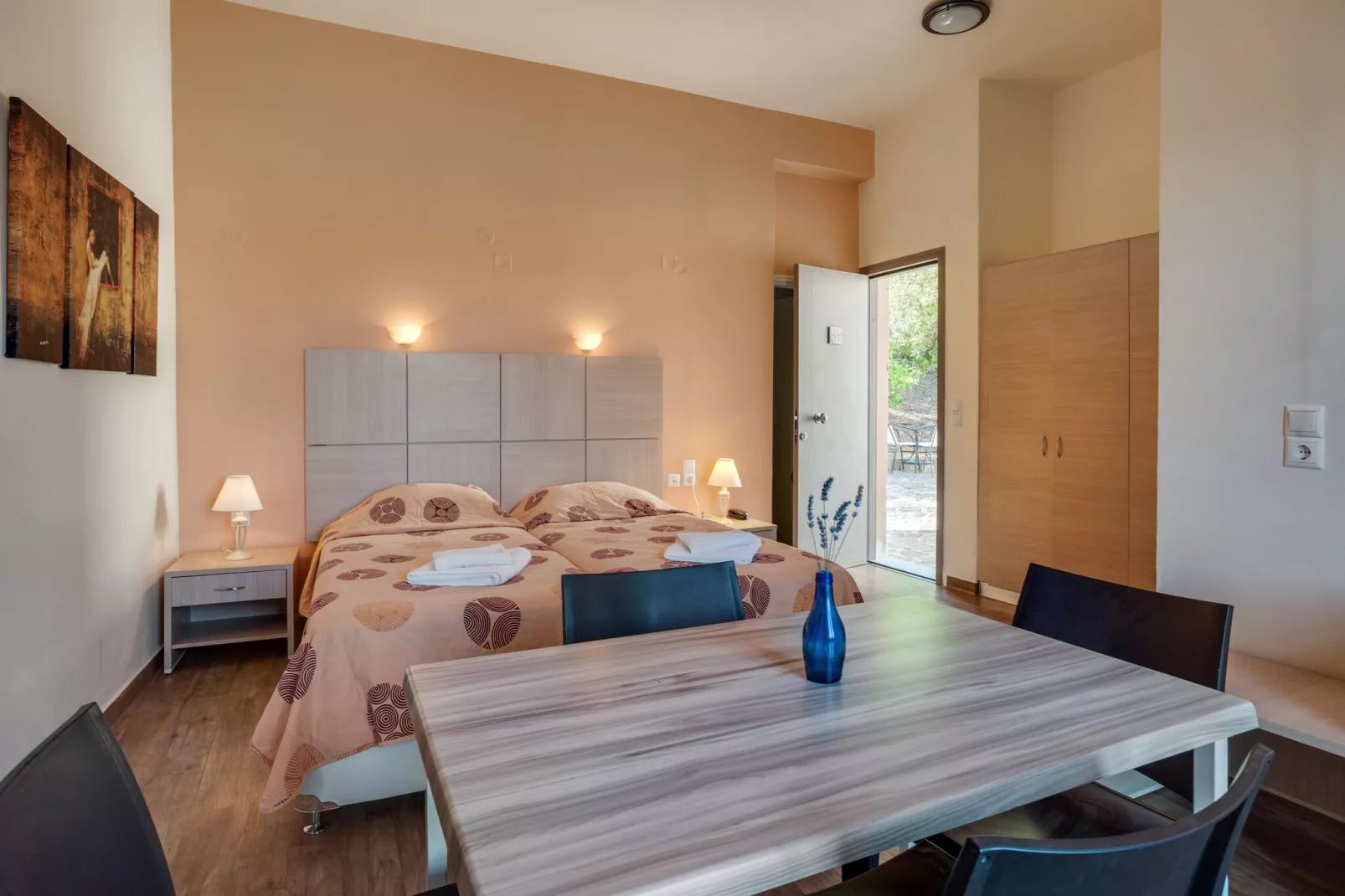 Aantrekkelijke studio op Lesbos met een balkon-Slaapkamer