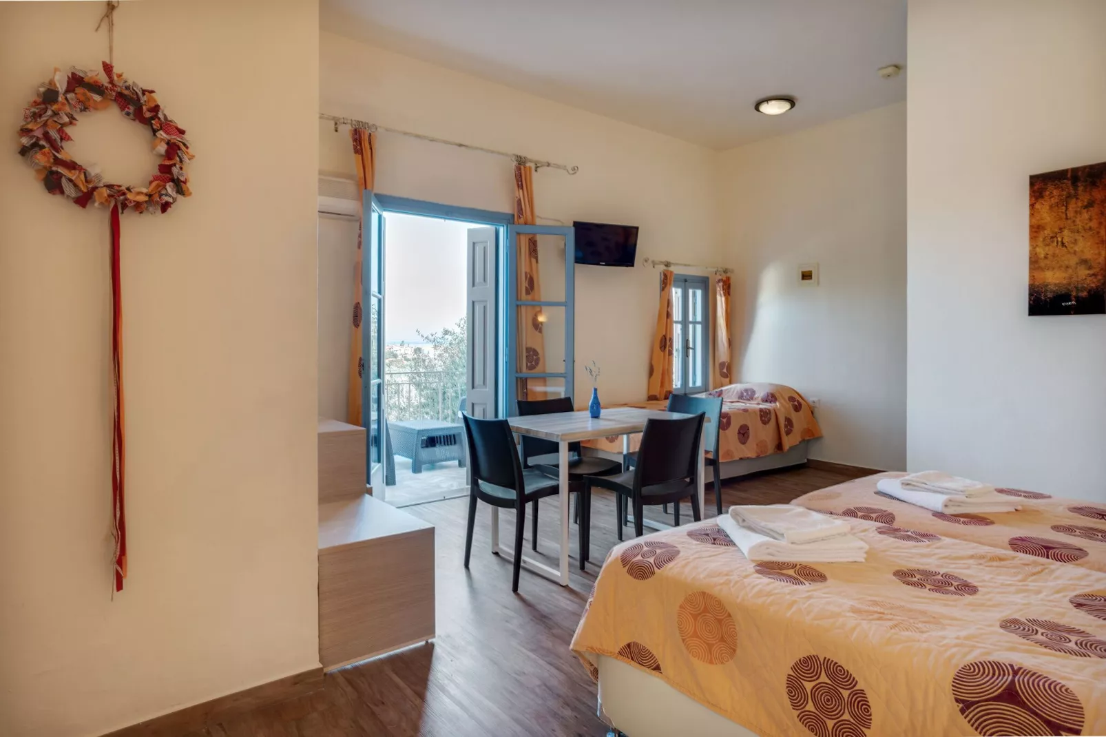 Aantrekkelijke studio op Lesbos met een balkon-Slaapkamer