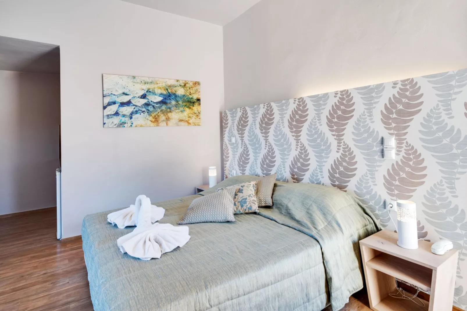 Charmante studio op Lesbos met een balkon-Slaapkamer