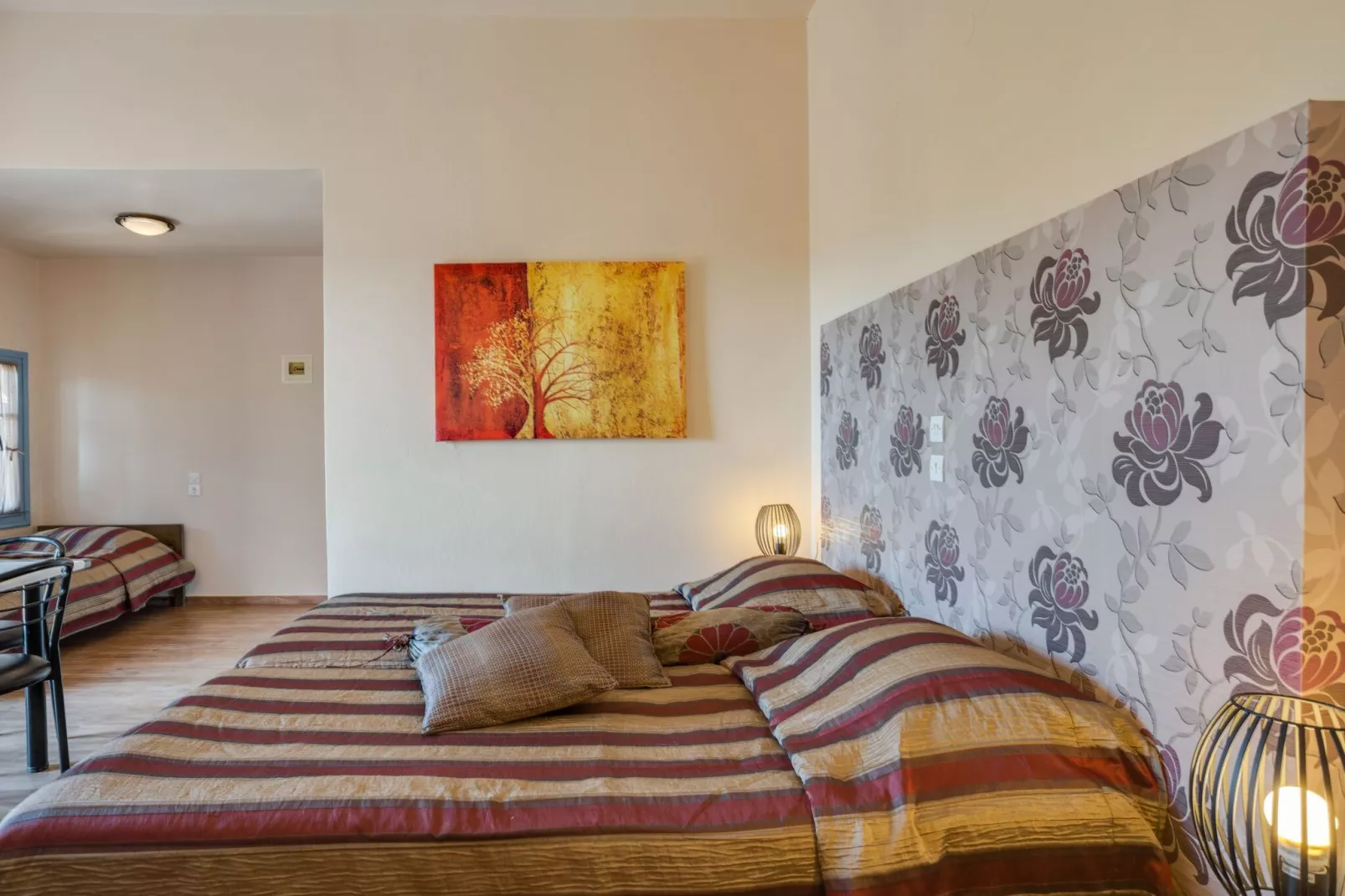 Sfeervolle studio op Lesbos met een balkon-Slaapkamer