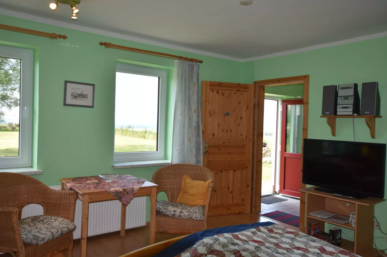Ferienwohnung mit Leuchtturmblick-Woonkamer