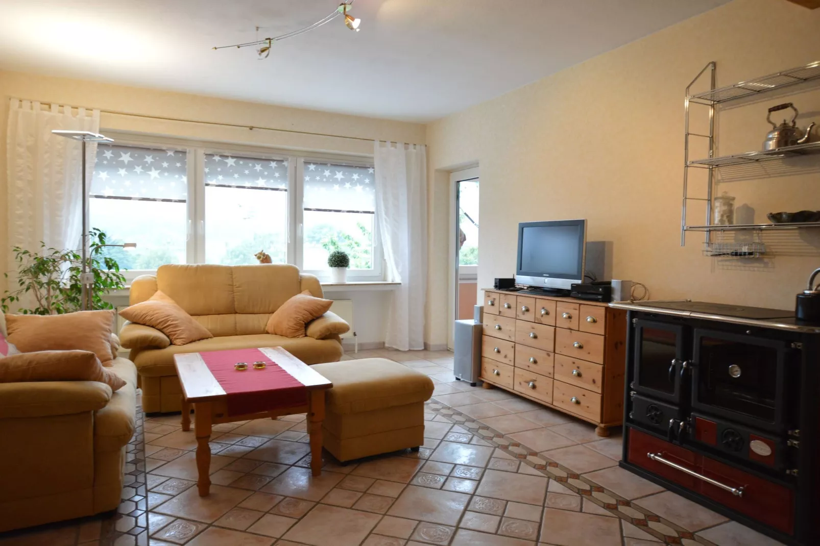 Ferienwohnung Schwebebahn-Woonkamer