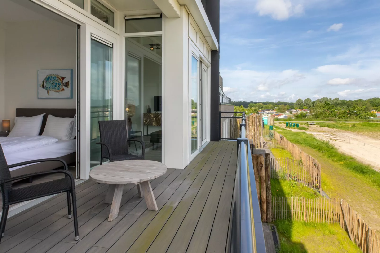 Luxe appartement Vista Maris - Havenweg 8-38  Sint-Annaland-Tuinen zomer