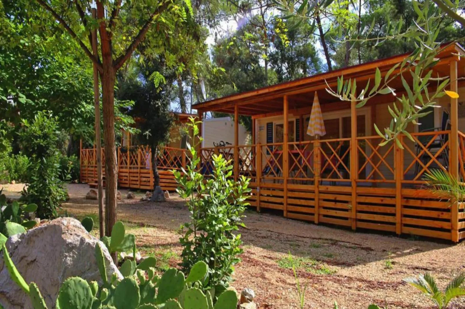 Mobile Homes in Camping Park Soline - Biograd - Type Dalmatia Plus-Tuinen zomer