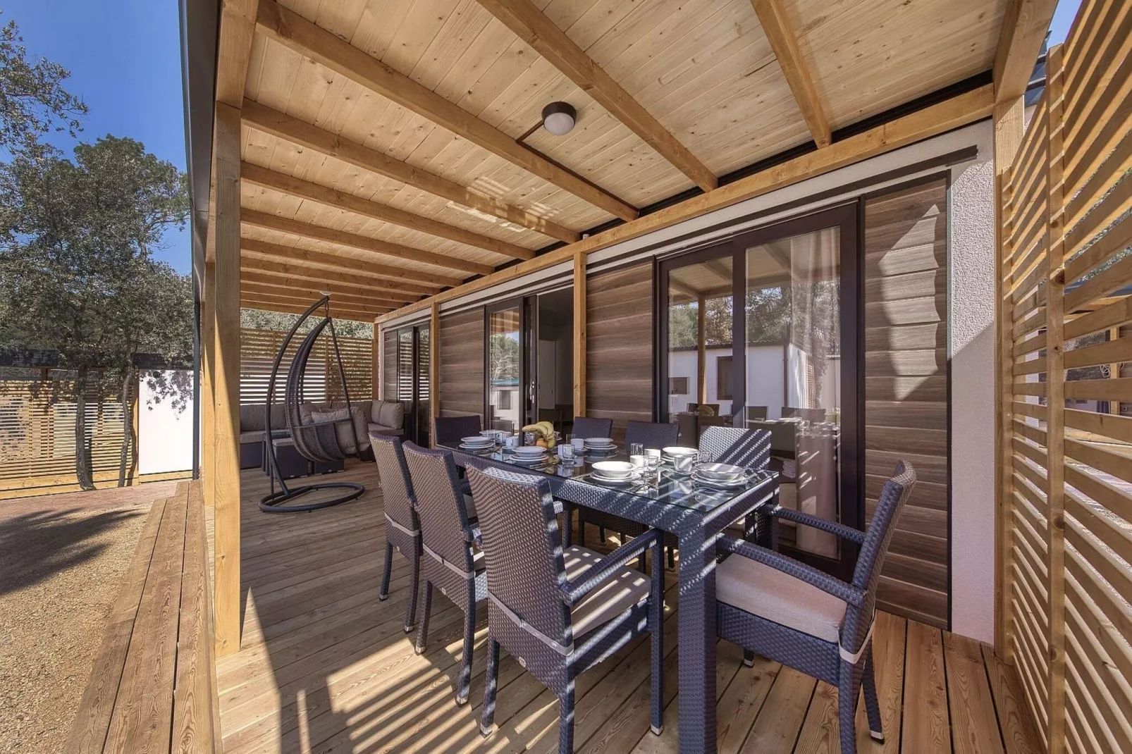 Mobile Homes in Camping Park Soline - Biograd - Type Glamping Family Deluxe-Terrasbalkon