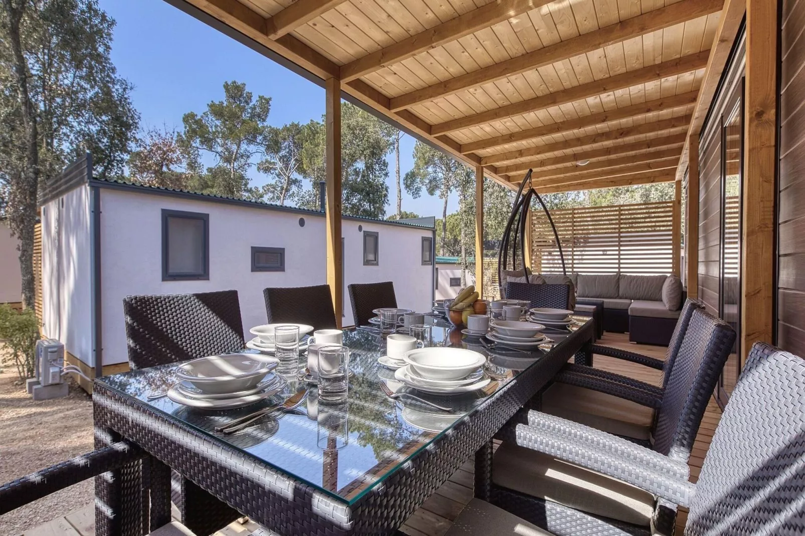 Mobile Homes in Camping Park Soline - Biograd - Type Glamping Family Deluxe-Terrasbalkon