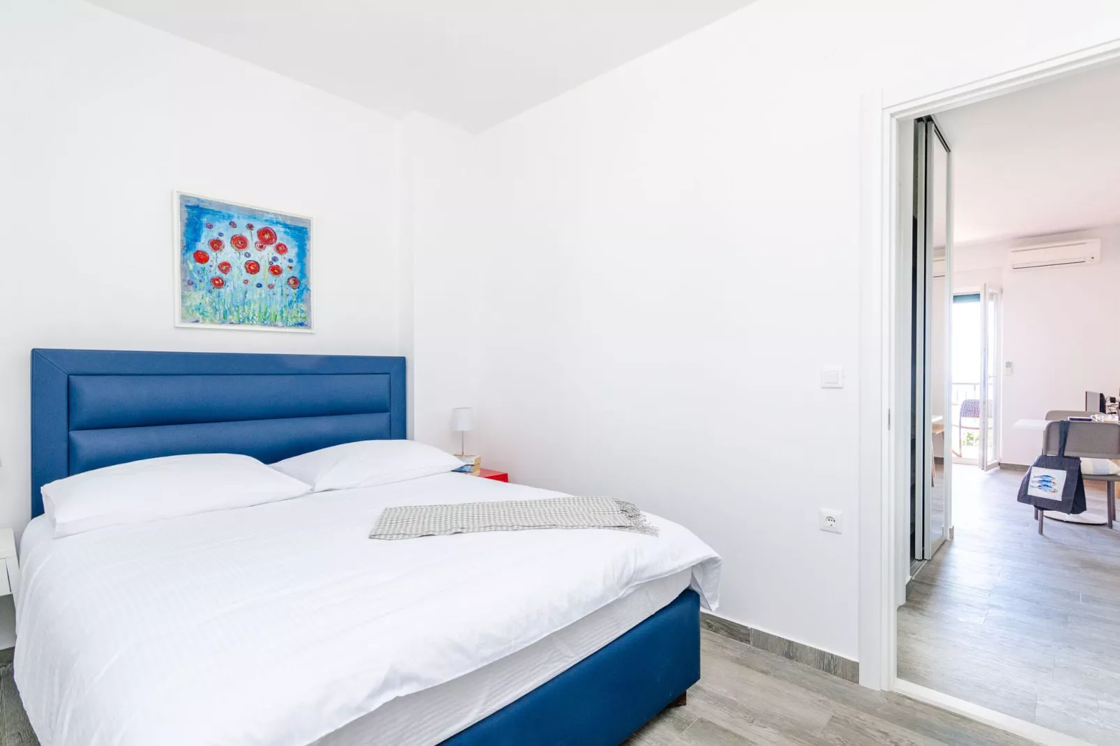 Apartments Villa Lukas - ''No.4'' One-Bedroom Apartment with Balcony and Sea View-Slaapkamer
