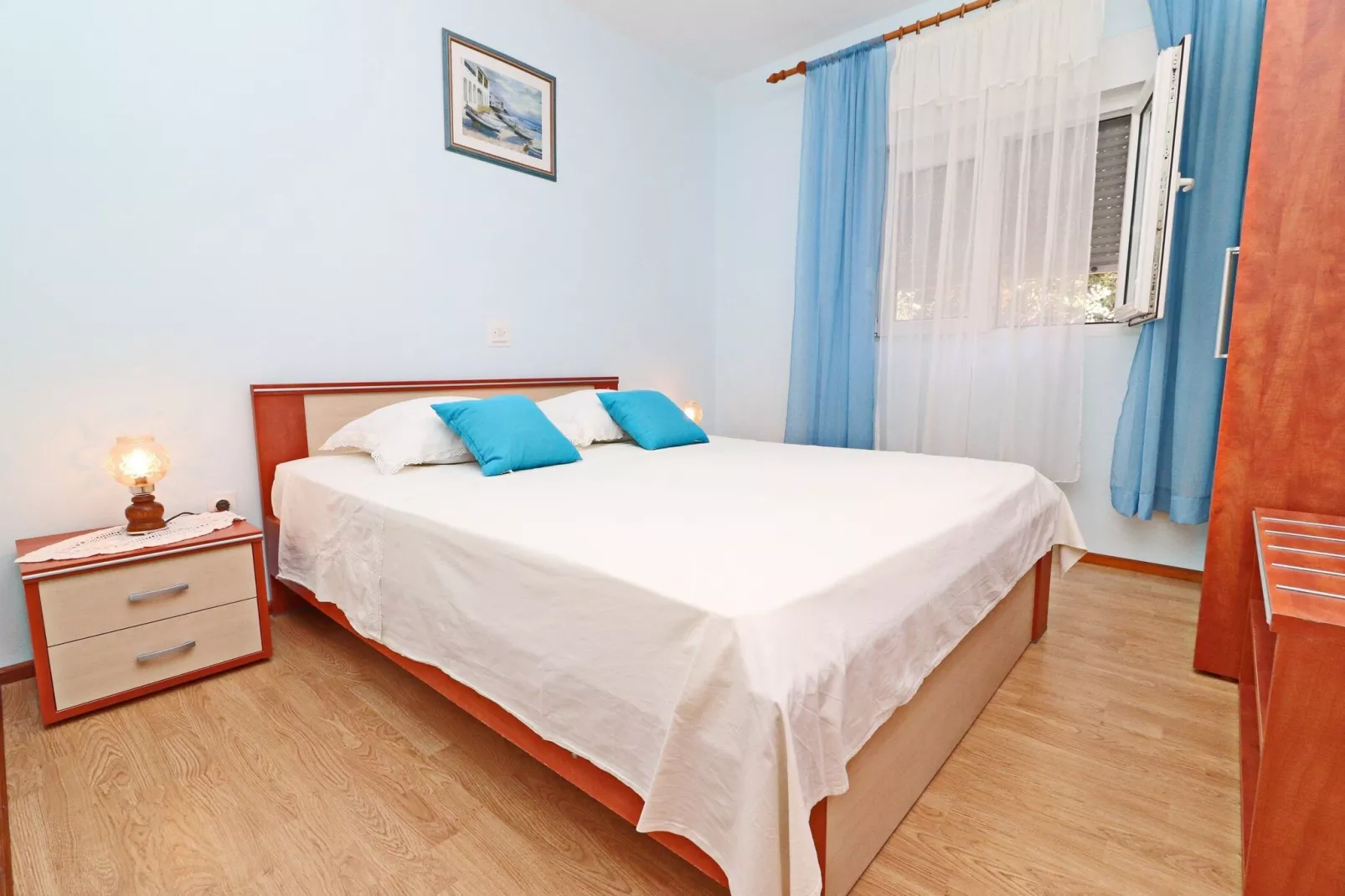 Apartments Villa Senija - Superior Two Bedroom Apartment with Terrace and Sea View (Blue Sky)-Slaapkamer