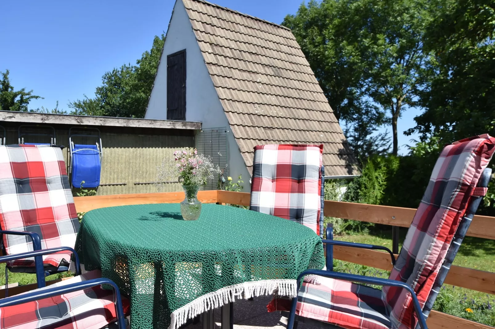Reetdach-Terrasbalkon
