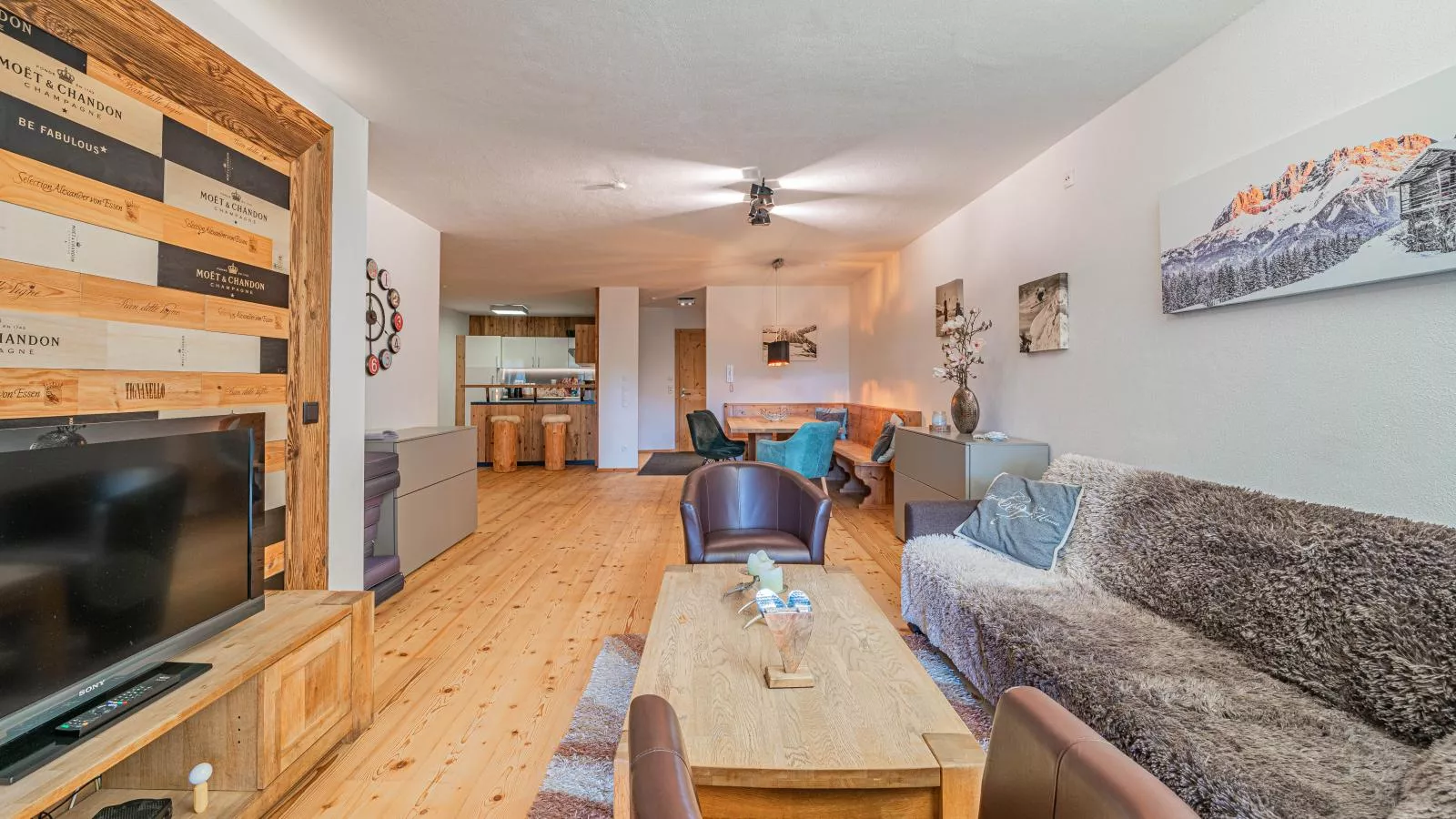 Panorama Chalet Top 2A am Lift Ski-In-Out-Woonkamer